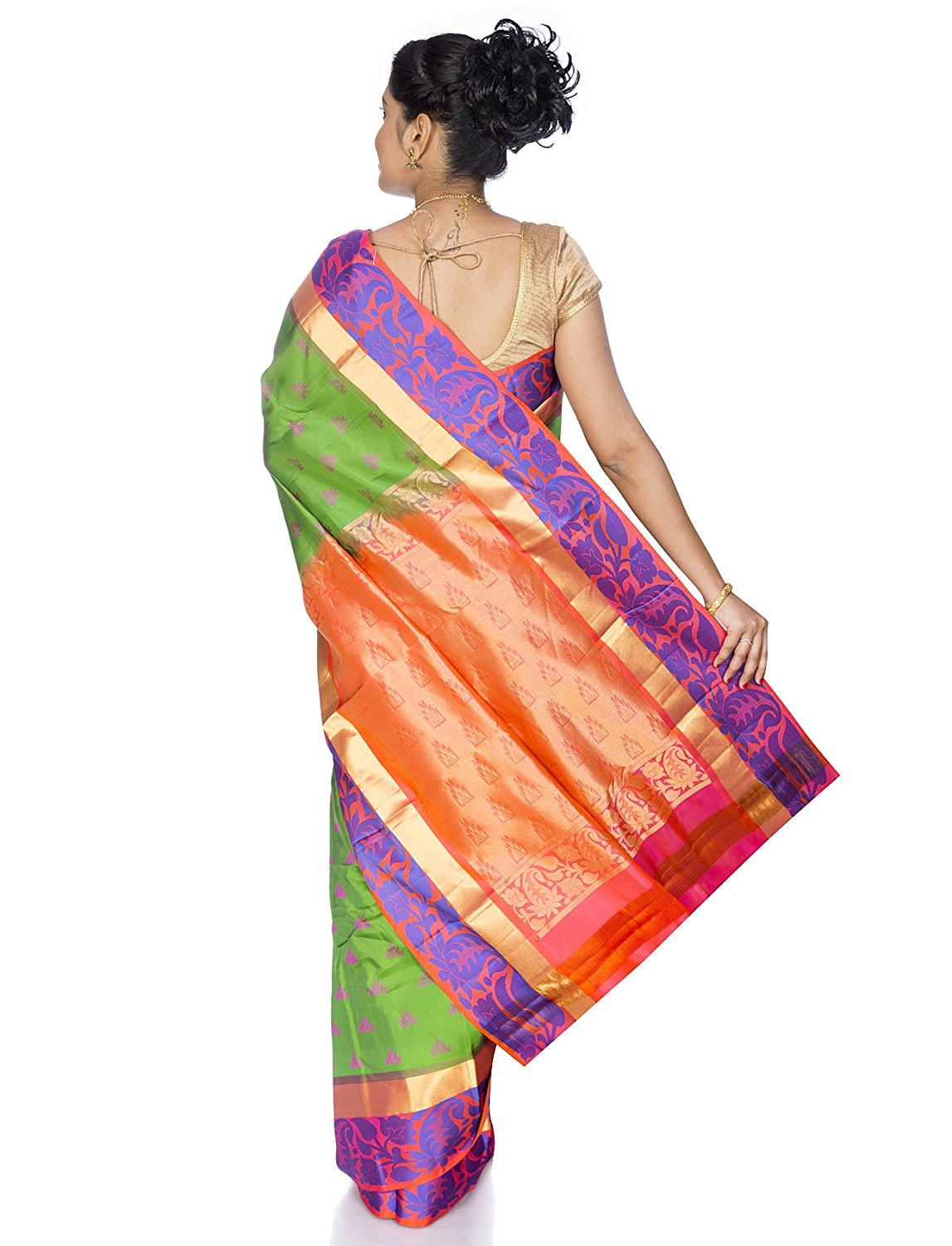 green kanchivaram saree